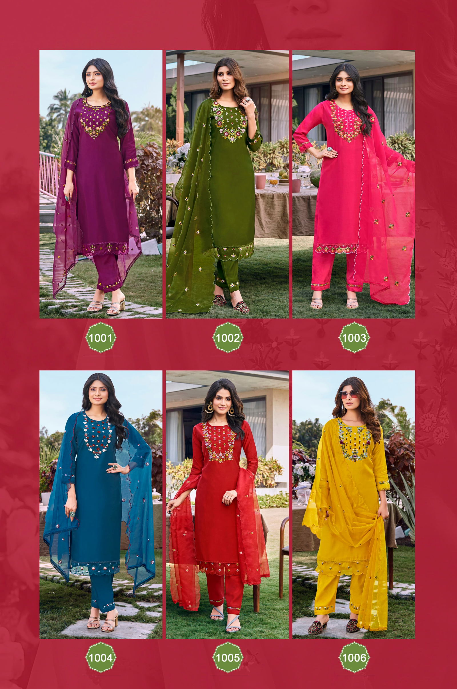 Mohey Vol 2 By Ossm Viscos Roman Silk Embroidery Kurti With Bottom Dupatta Wholesale Market In Surat
